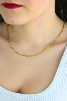 Złoty łańcuszek Singapur 45 cm – szerokość 3 mm, karabińczyk 6767 (1).jpg